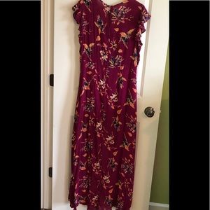 Burgundy romper/wrap dress